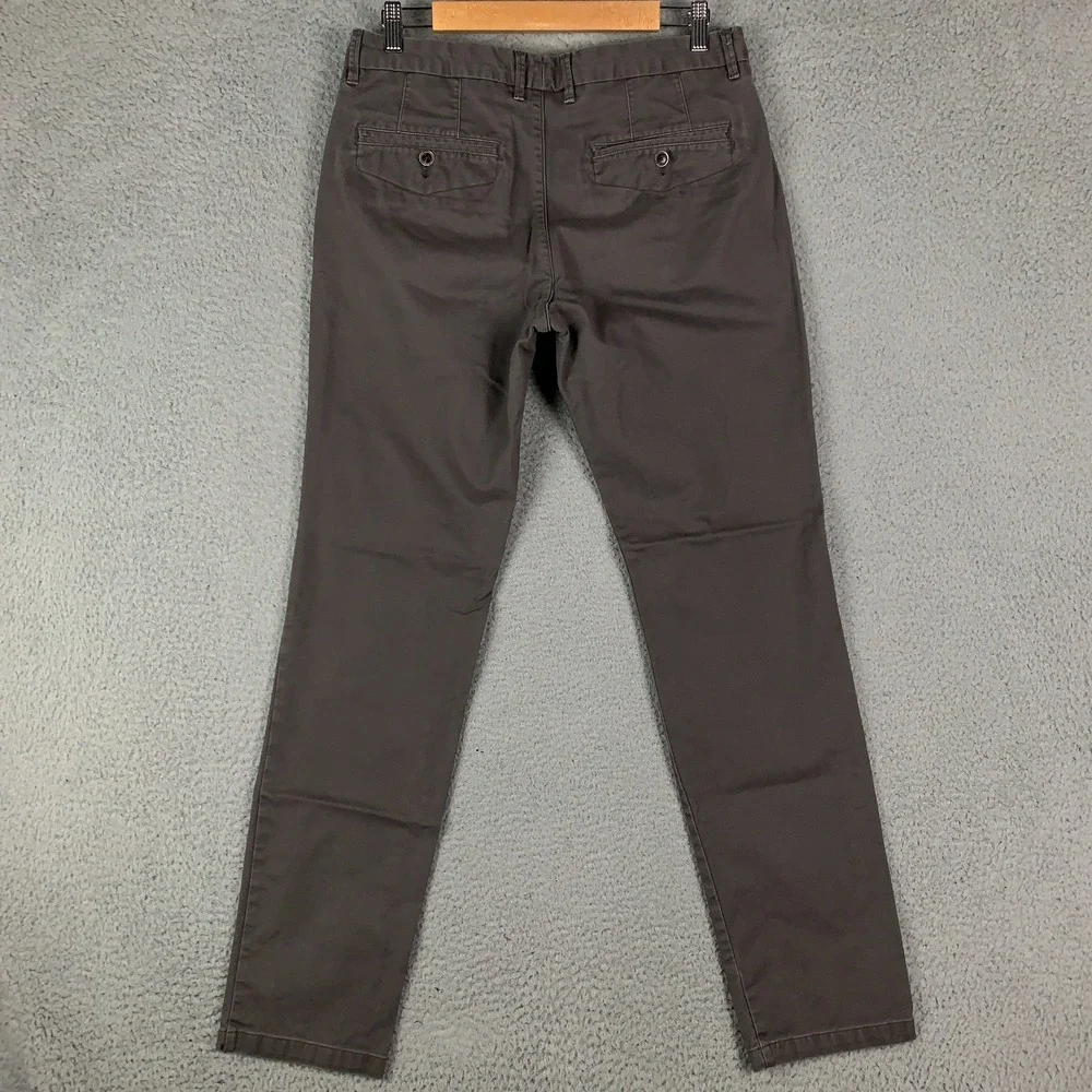 Perk Feel Good Chino Pants Mens 32 x 32 Dark Gray Flat Front Tapered Slim Fit